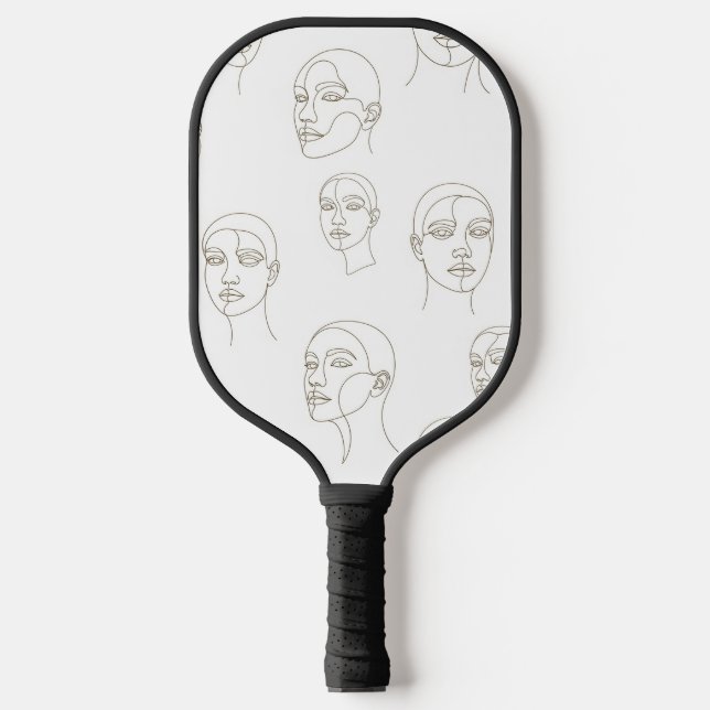Minimal Female Face Line Pattern (3) Pickleball Paddle (Front)