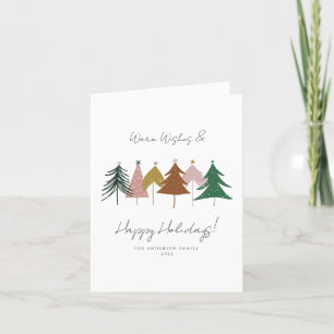 Minimal Festive Christmas Trees Photo Holiday Card