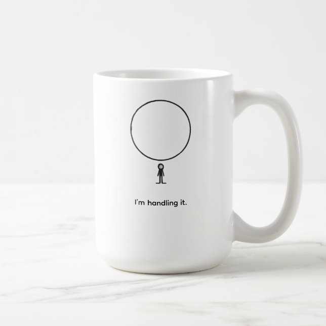 Minimal Figure Under Pressure Abstract Line Art Coffee Mug (Right)