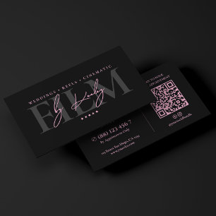 Minimal Film Producer Pink Black Cinematographer  Business Card