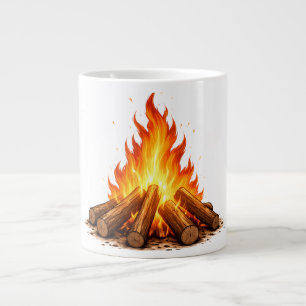 Minimal Fire Illustration  Large Coffee Mug