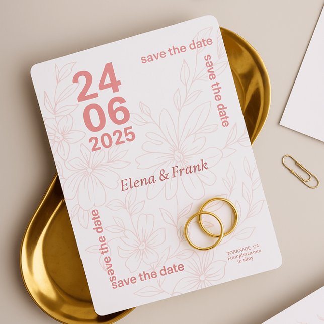 Minimal Flat Save The Date Card (Creator Uploaded)
