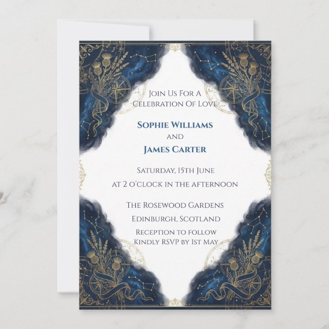 Minimal Floral Corner Wedding Invitation (Front)