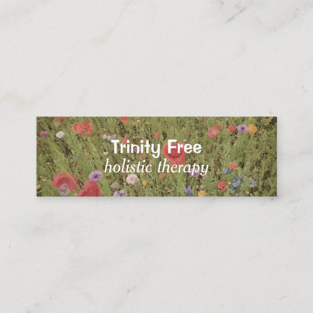 Minimal Floral  Holistic Therapy Business Card (Front)