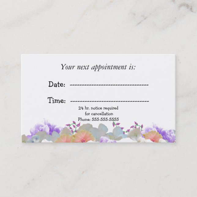Minimal Floral Medical Appointment Card (Front)