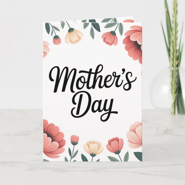 Minimal Floral Mother’s Day Greeting Card (Front)