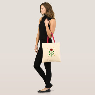 minimal floral starburst tote bag