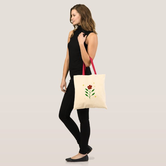 minimal floral starburst tote bag (Front (Model))