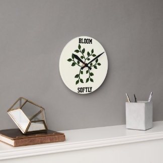 Minimal Floral Vine | Elegant botanical Design Round Clock