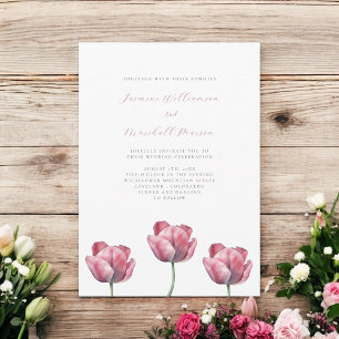 minimal  floral wedding theme elegant  invitation