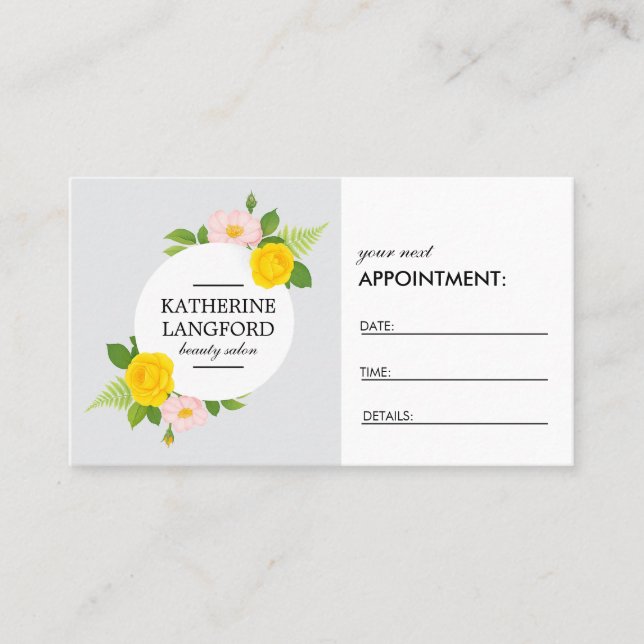 Minimal Floral Wreath Ash White Salon Appointment (Front)