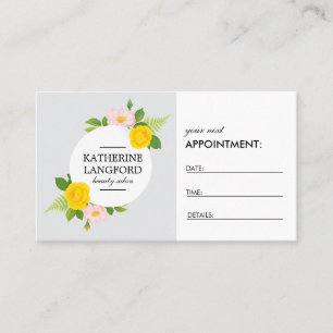 Minimal Floral Wreath Ash White Salon Appointment Card