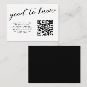 Minimal Flourish Calligraphy Wedding Website QR Enclosure Card
