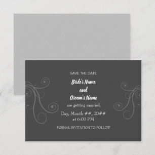 Minimal Flourishes Save The Date Invitation