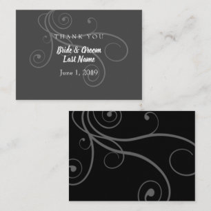 Minimal Flourishes Wedding Thank You Card