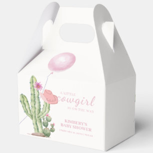 Minimal Flower Cactus Balloon Cowgirl Baby Shower  Favour Box