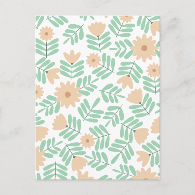 Minimal flower holiday postcard (Front)