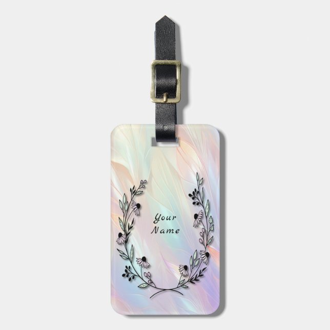 Minimal Flower Luggage Tag (Front Vertical)