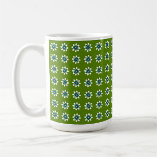 Minimal Flower Retro Avocado Green Coffee Mug