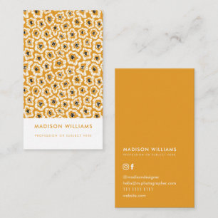 Minimal Flowers Stylish Trendy Modern Business Car Business Card