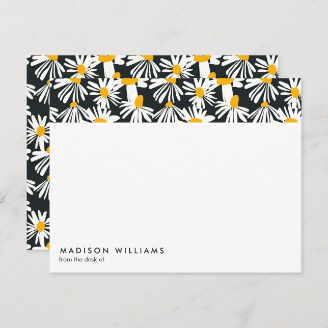 Minimal Flowers Stylish Trendy Modern Note Card (Front/Back)