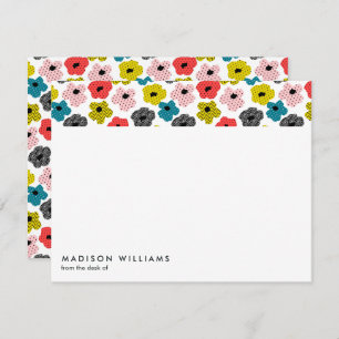 Minimal Flowers Stylish Trendy Modern Note Card