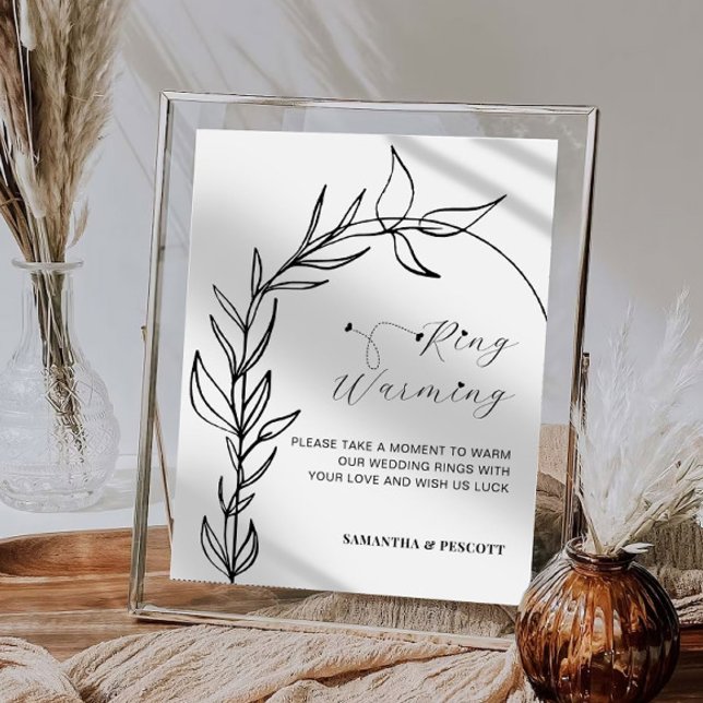 Minimal Foliage Arch Rings Warming Wedding  Sign (Creator Uploaded)