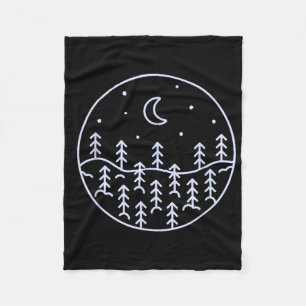 Minimal Forest Nature Outdoor Camping Hiking Campe Fleece Blanket