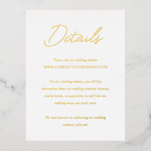 Minimal Formal Elegant Wedding Foil Enclosure Card