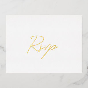 Minimal Formal Elegant Wedding Foil RSVP Card