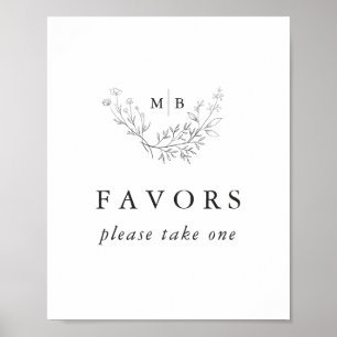 Minimal Formal Monogram Wedding Favors Sign