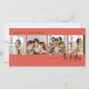 Minimal Four Photo Holiday Card