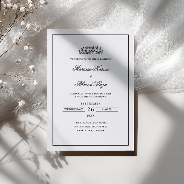 Minimal Frame Modern Calligraphy Muslim Engagement Invitation (Creator Uploaded)