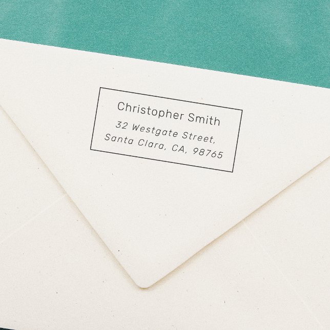  Minimal Frame Name & Surname Return Address  Rubber Stamp (Rubber Stamp Mock-up)