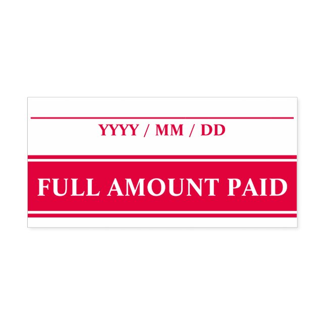 Minimal "FULL AMOUNT PAID" Rubber Stamp (Design)