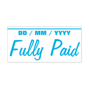 Minimal "Fully Paid" Rubber Stamp