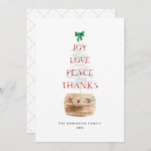 Minimal Fun Typography Boho Christmas Tree Holiday Card