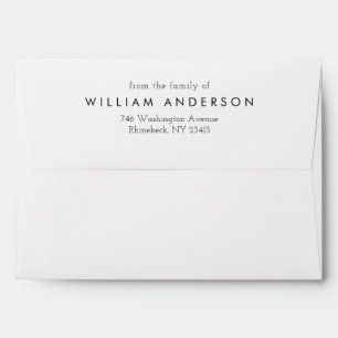 Minimal Funeral "from the family of" Memorial Envelope