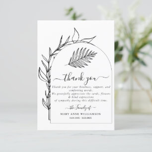 Minimal Funeral Thank You Card