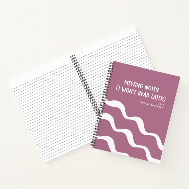 Minimal Funny Coworker Meetings Office Name Year Notebook (Inside)
