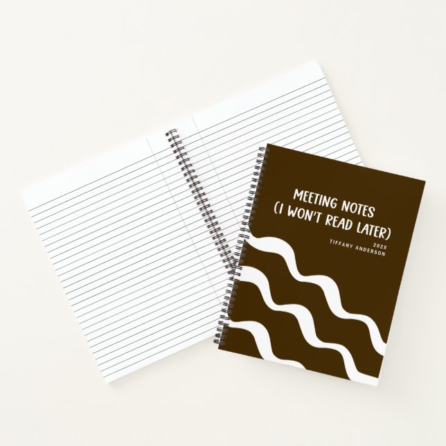 Minimal Funny Coworker Meetings Office Name Year Notebook (Inside)