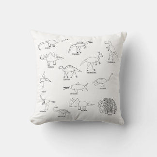 Minimal Funny Educational Dinosaur Dino Kids Cushion