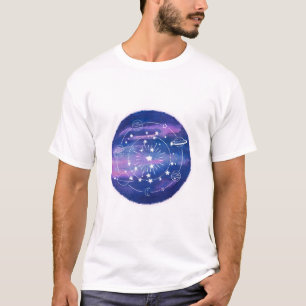 Minimal Galaxy Moon Design   Cosmic Aesthetic Art T-Shirt