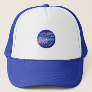 Minimal Galaxy Moon Design   Cosmic Aesthetic Art Trucker Hat