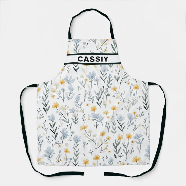 Minimal Gentle Colourful Garden Wildflowers Nurser Apron (Front)
