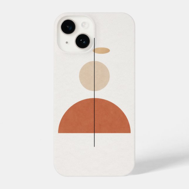 Minimal Geometric Abstract Art iPhone Case (Back)