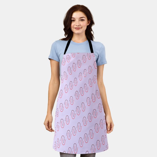 Minimal Geometric Abstract Line Pattern Apron (Worn)