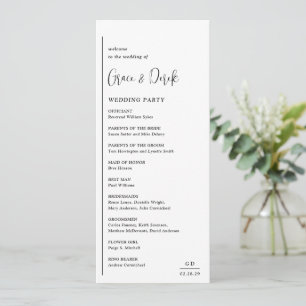 Minimal Geometric Black and White Modern Wedding Programme