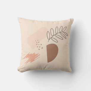 Minimal Geometric Earth Shape Botanical Cushion