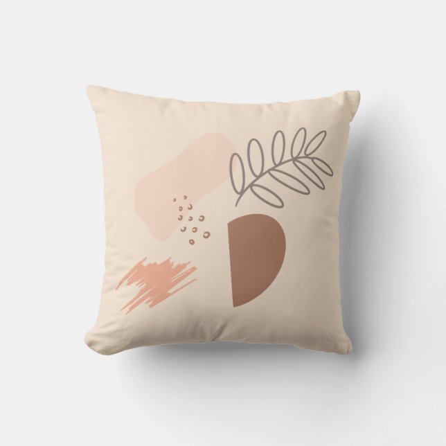 Minimal Geometric Earth Shape Botanical Cushion (Front)